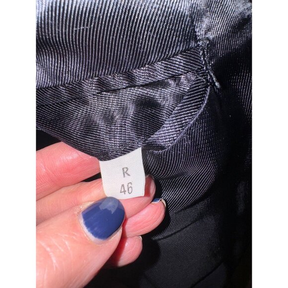 Silver Cloud Black Cashmere Long Dress Overcoat R46 3 Button Business Made Italy - Picture 6 of 15